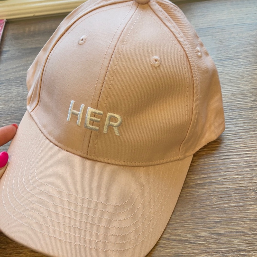 Burberry Pink 'HER' Embroidered Baseball Cap